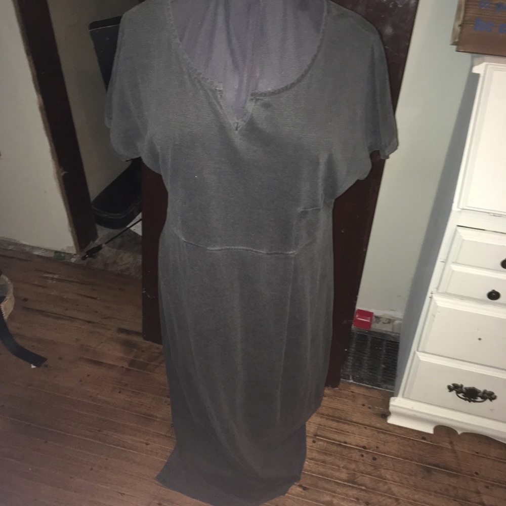 Gray Poetry Lagenlook/Cottagecore flowy dress